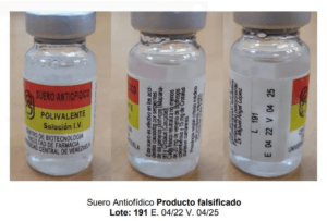 Ministerio de Salud emite alerta sanitaria sobre distribución y comercialización de suero antiofídico falsificado